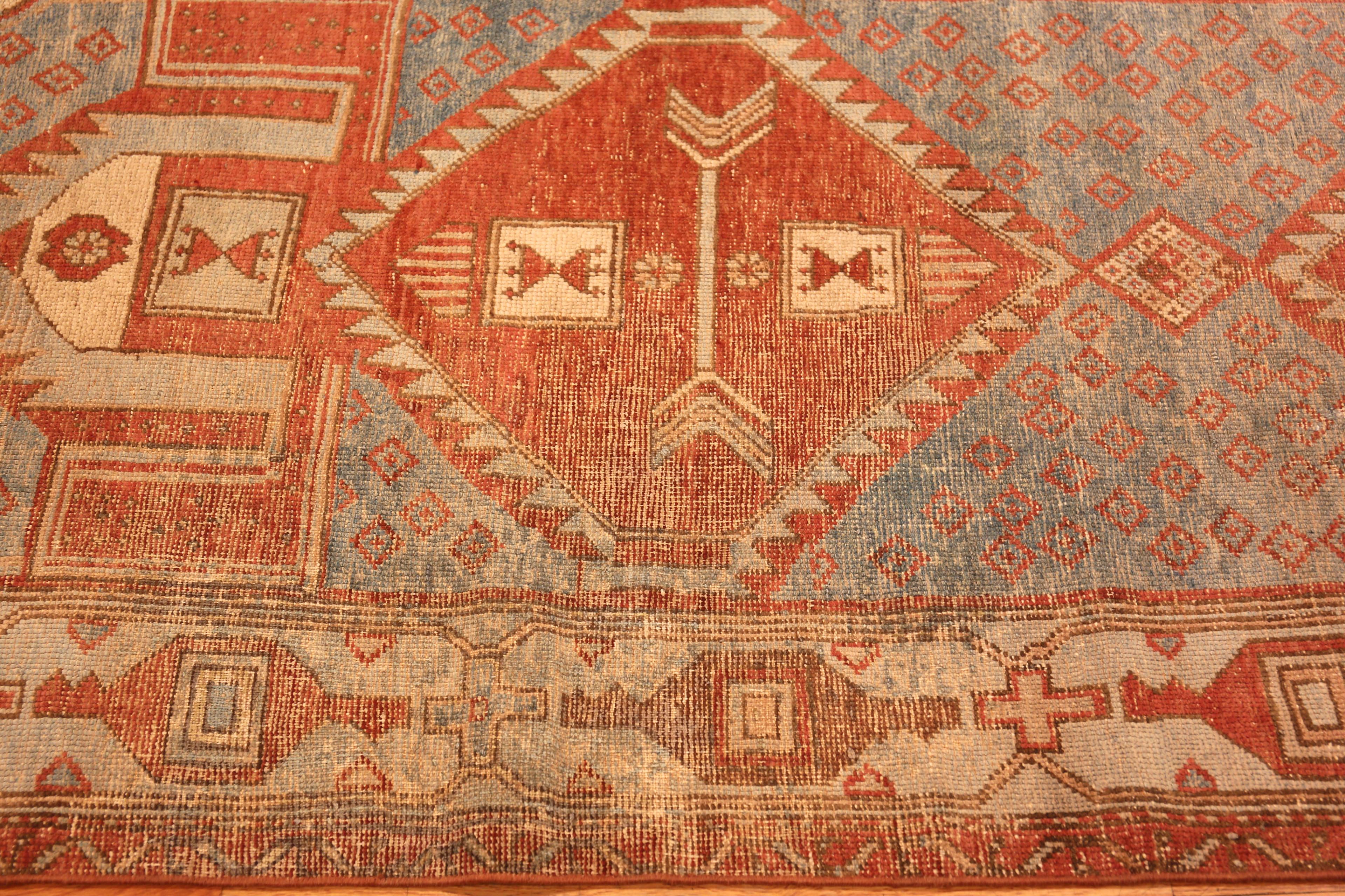 Gorgeous Tribal Geometric Vintage Persian Malayer Runner Rug, Country of origin: Persia, Circa date: Vintage