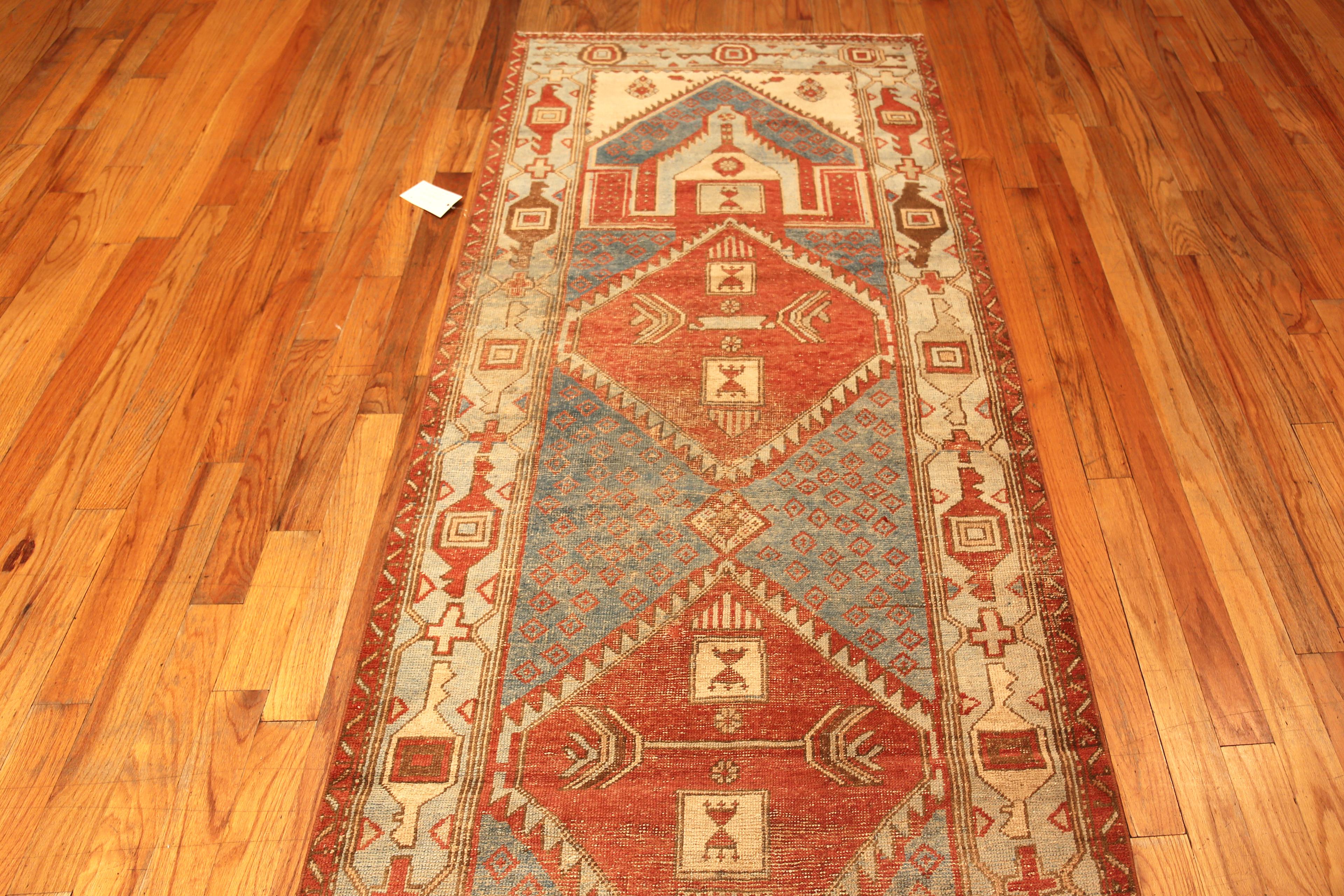 Wool Nazmiyal Collection Tribal Geometric Vintage Persian Malayer Runner