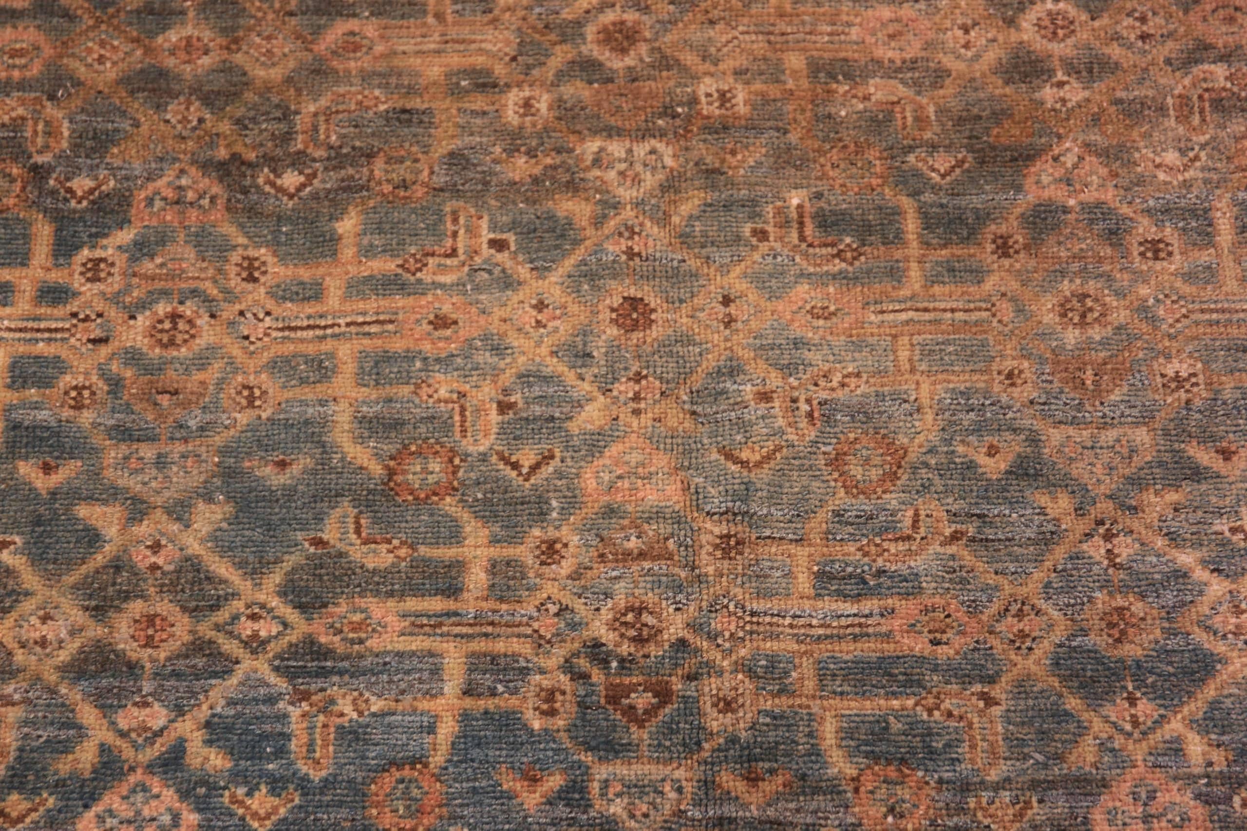Nazmiyal Collection Tribal Grau Blau Malayer Herati Teppich 4 ft 4 in x 6 ft 6 in (Persisch) im Angebot