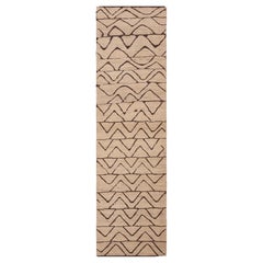 Nazmiyal Collection Tribal Ivory Cream Modern Hallway Runner Rug 3' x 10'10"