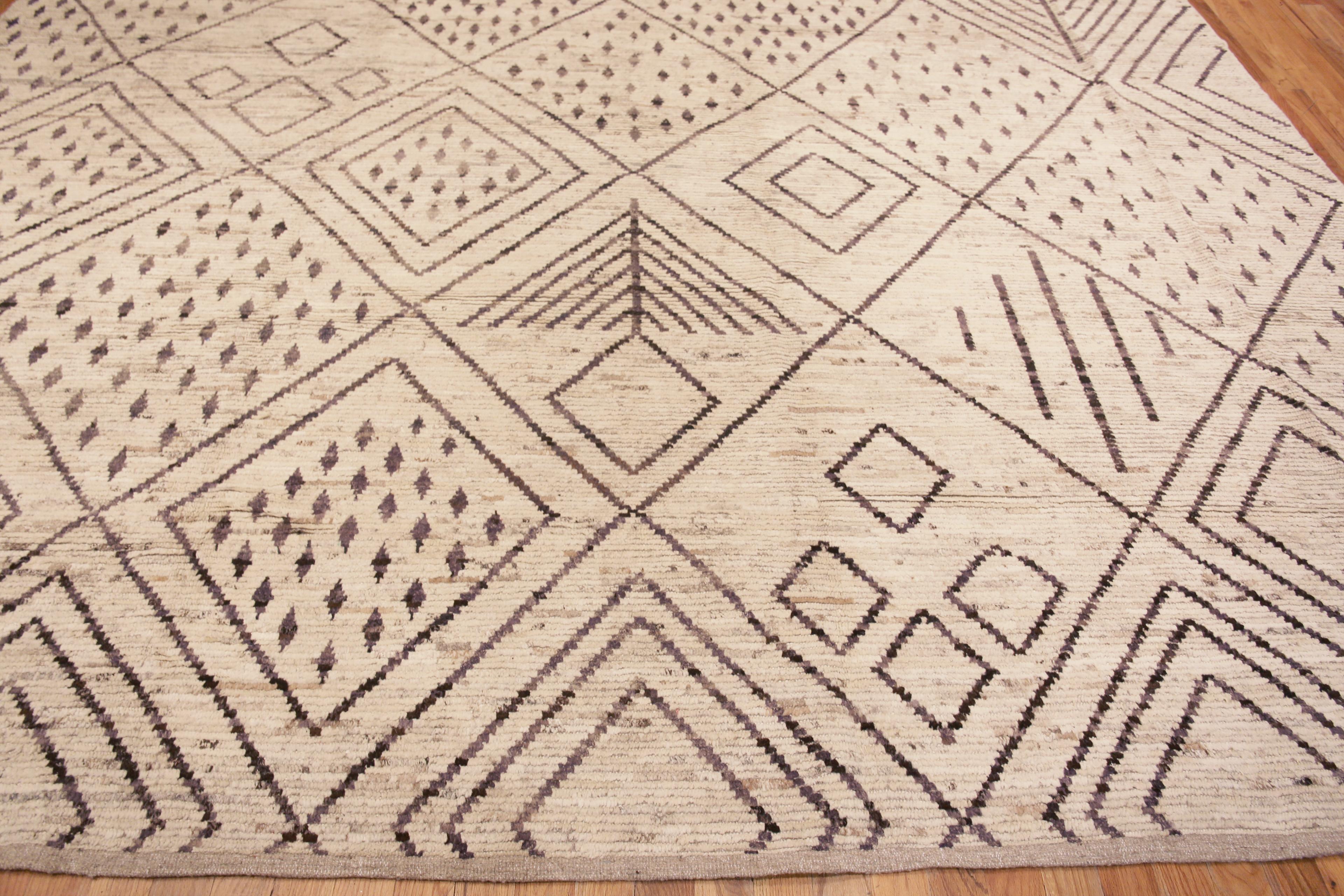 Nazmiyal Kollektion Stammeskunst Marokkanischer Berber Bani Ourain Design Teppich 12'4
