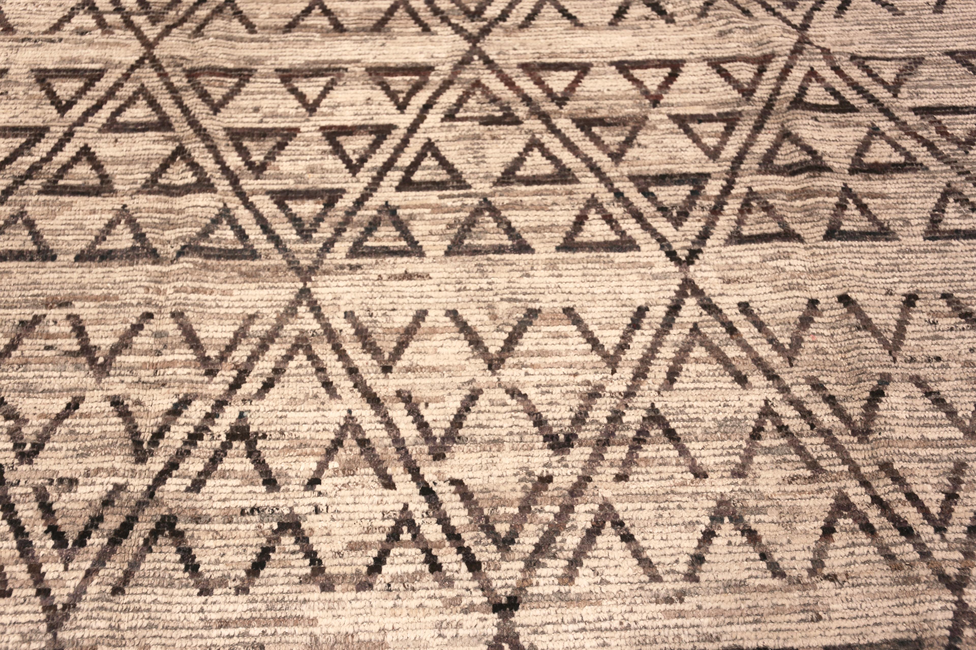 Hand-Knotted Nazmiyal Collection Tribal Nomadic Geometric Design Modern Rug 9'6