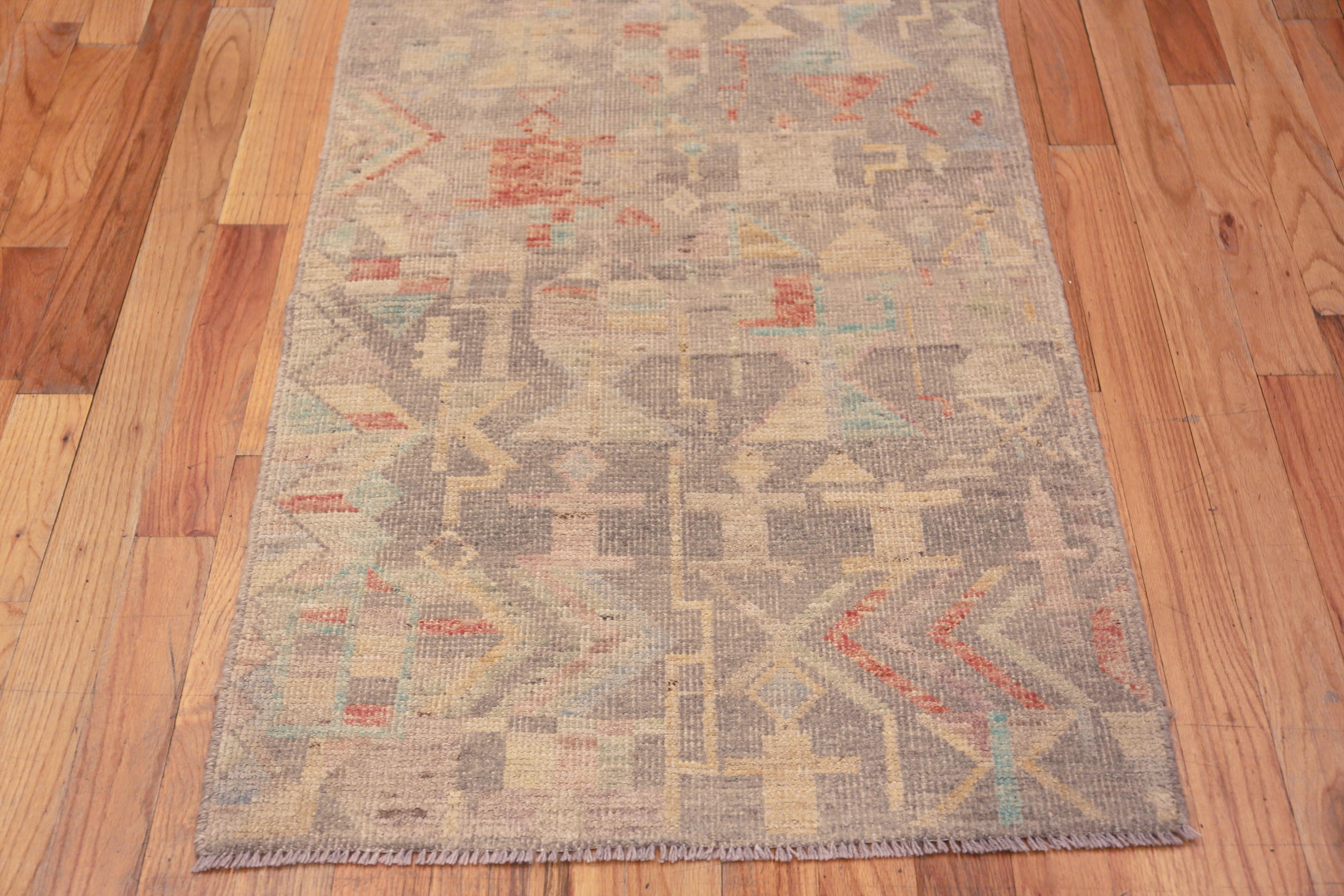 Hand-Knotted Nazmiyal Collection Tribal Primitive Geometric Modern Runner Rug 2'10