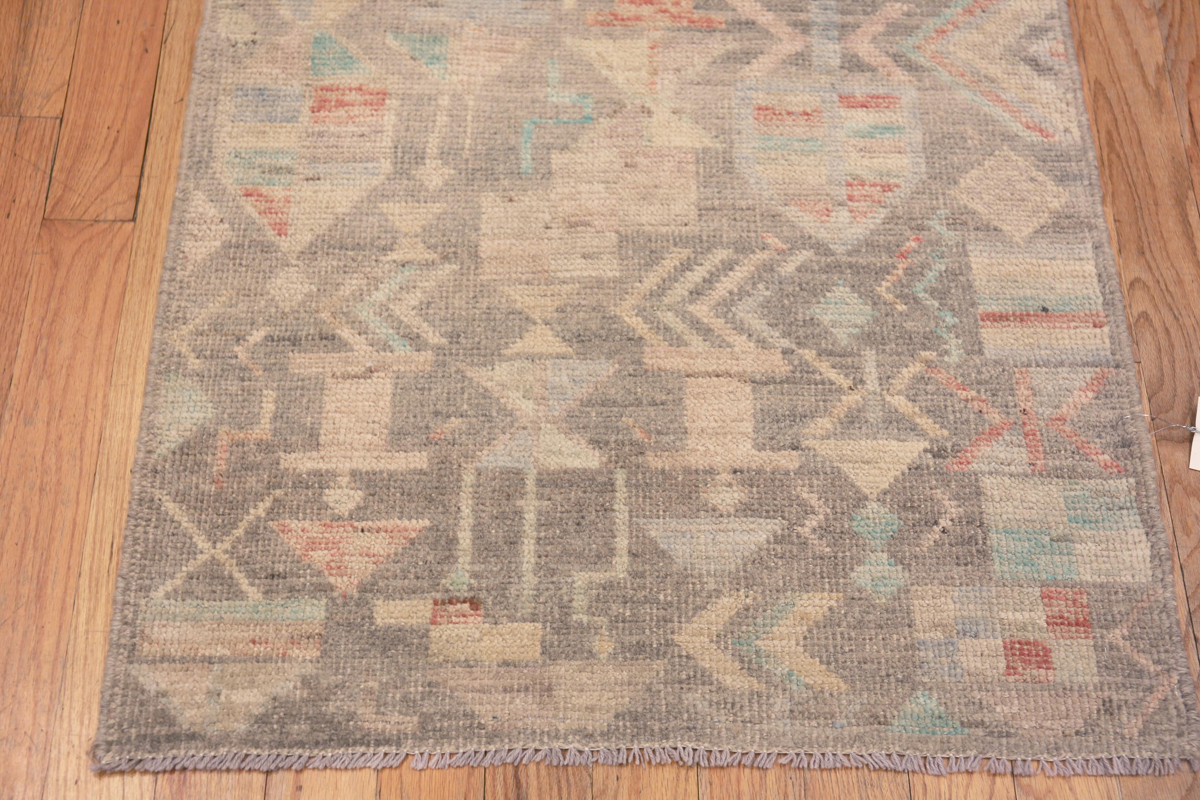 Contemporary Nazmiyal Collection Tribal Primitive Geometric Modern Runner Rug 2'10
