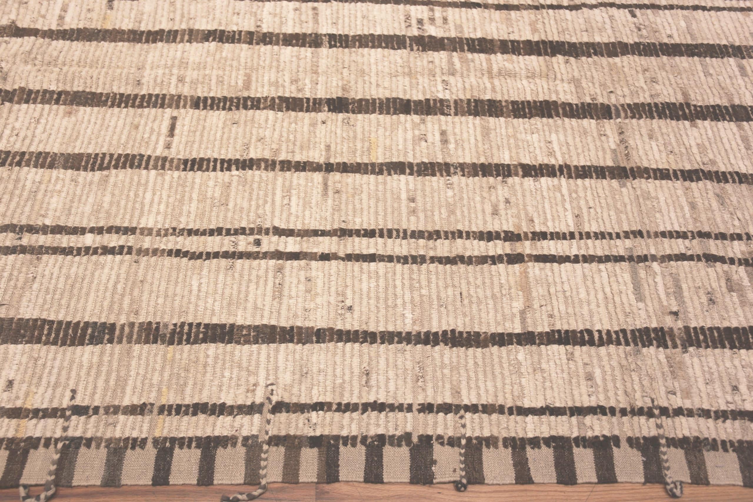 Modern Nazmiyal Collection Tribal Stripe Design Contemporary Rug.  9 ft 6 in x 13 ft 7  For Sale