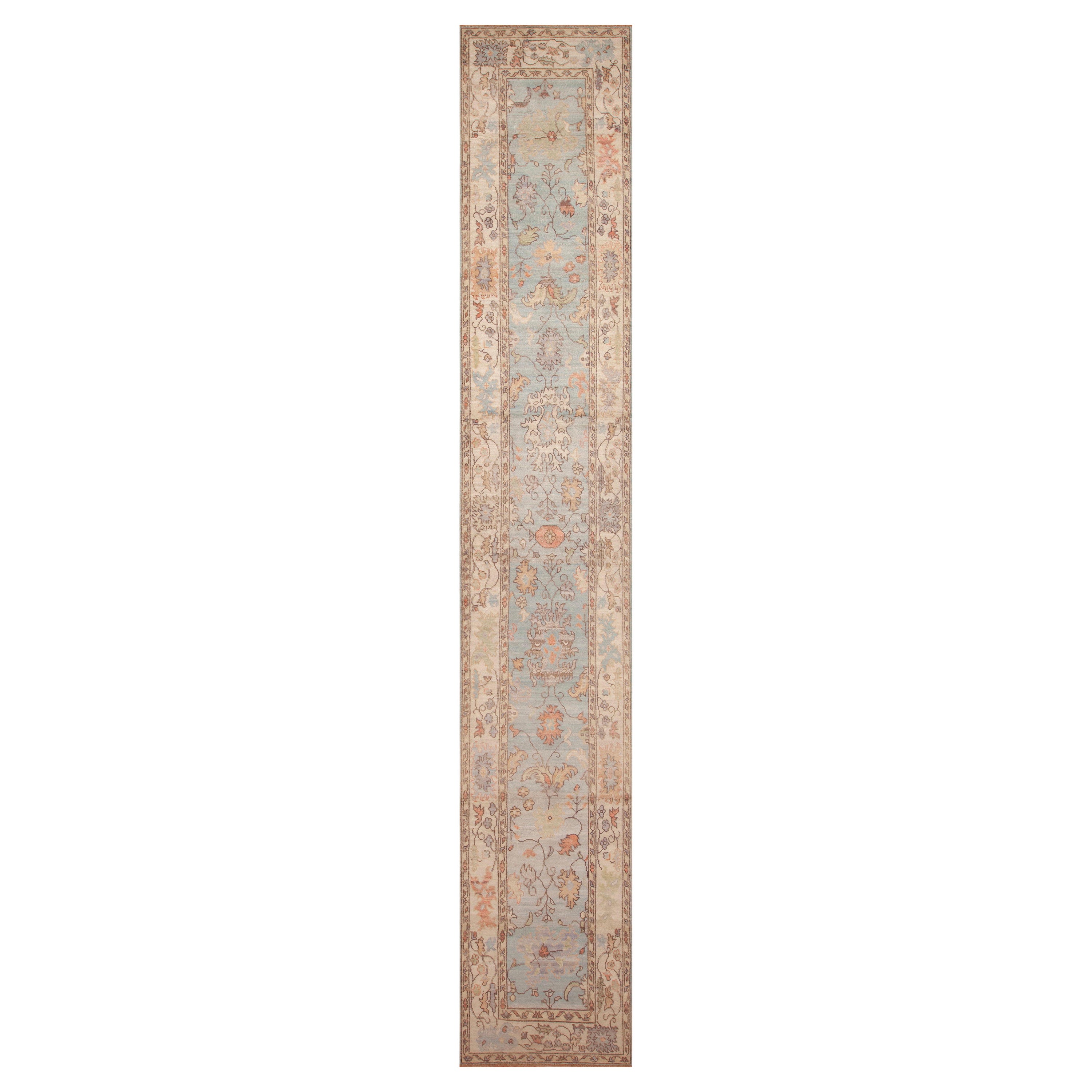 Collection'S Tappeto tribale turco Oushak moderno 3'2" x 19'7"