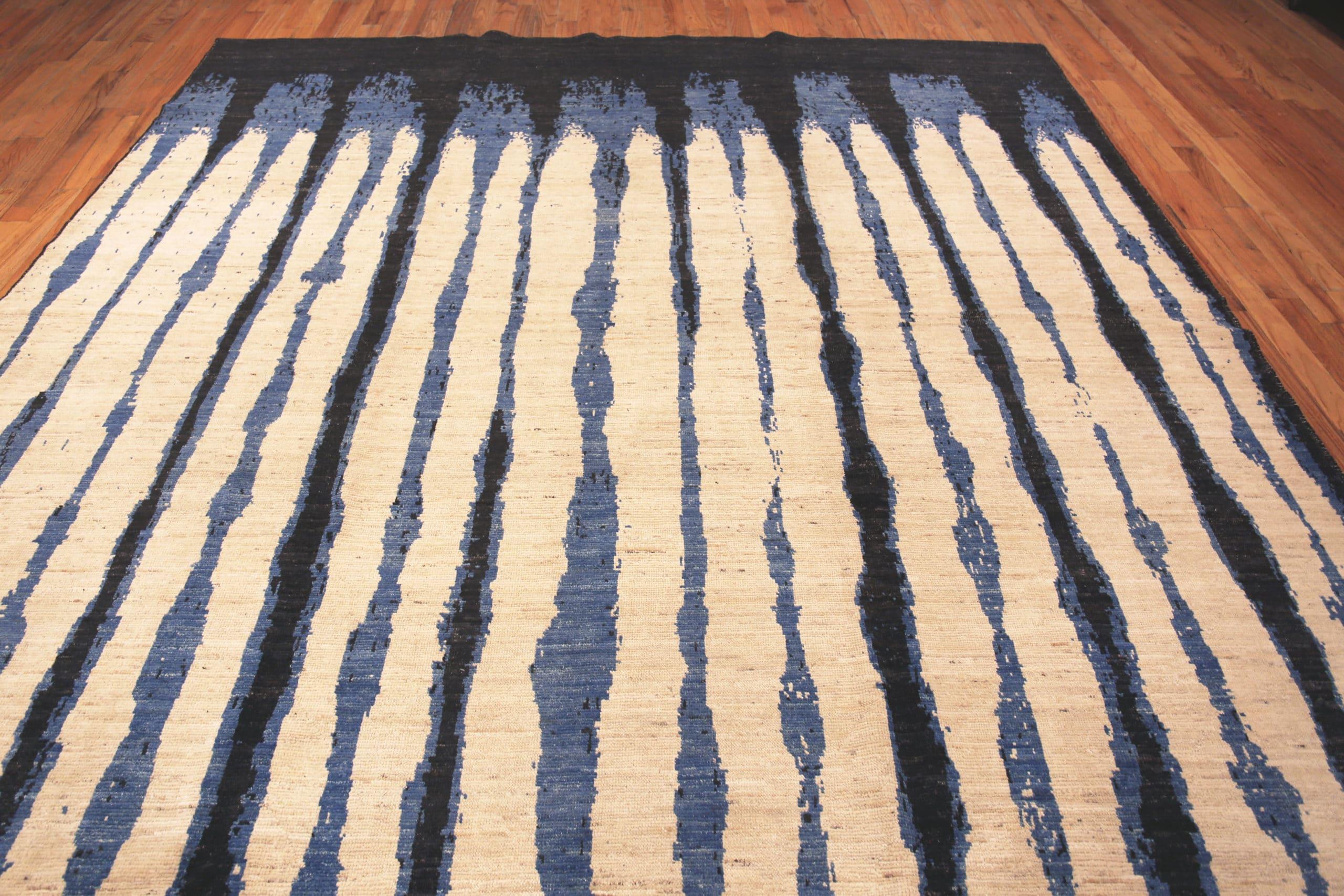 Hand-Knotted Nazmiyal Collection Unusual Bold Abstract Retro Modern Area Rug 10'2