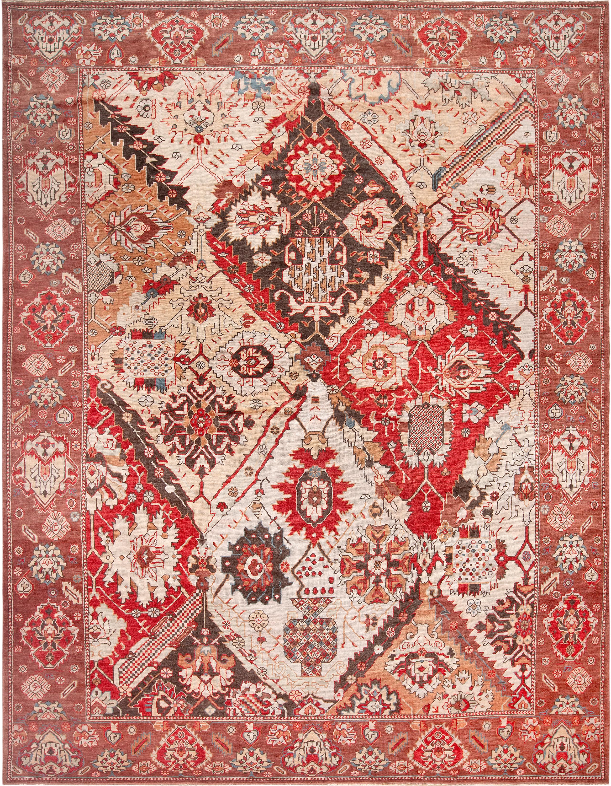Vibrant Vase Garden Design Persian style Modern Area Rug, Herkunftsland: Türkei, Entstehungszeit: Modern
