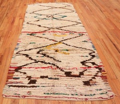Nazmiyal Collection Vintage Colorful Moroccan Berber Wool Pile Rug 4' X 9'6"