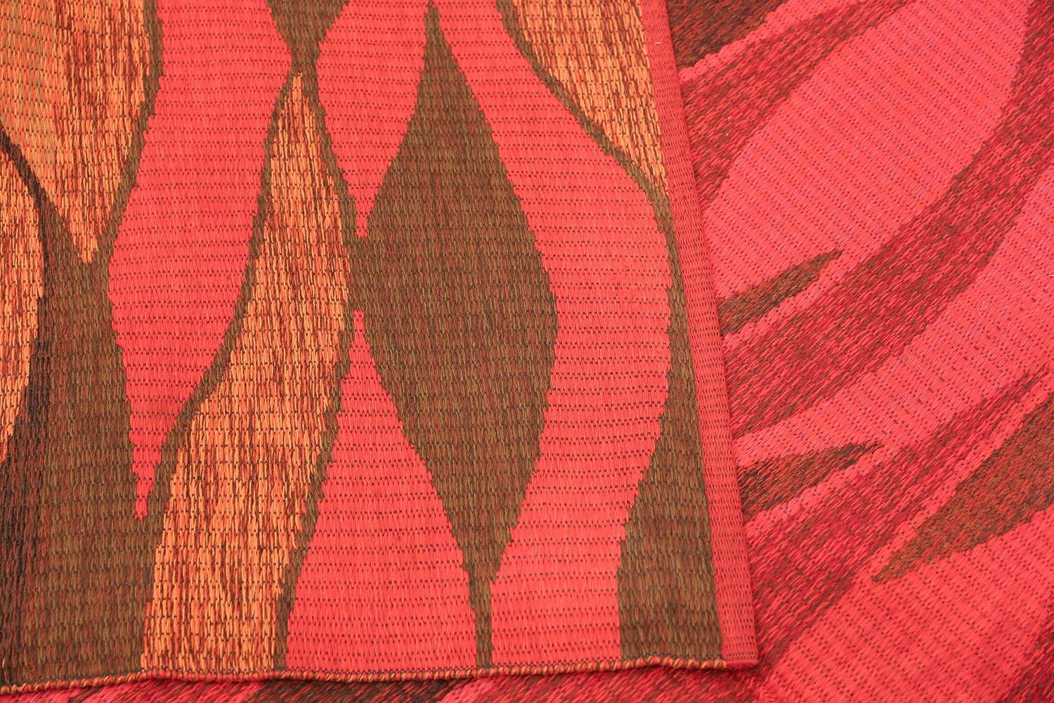 Doppelseitiger schwedischer Vintage-Kelim-Teppich 5 ft x 6 ft, Mid-Century Modern (Schwedisch) im Angebot