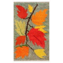 Nazmiyal Collection Vintage Foliage Scandinavian Rya Rug 3ft X 4ft 7in