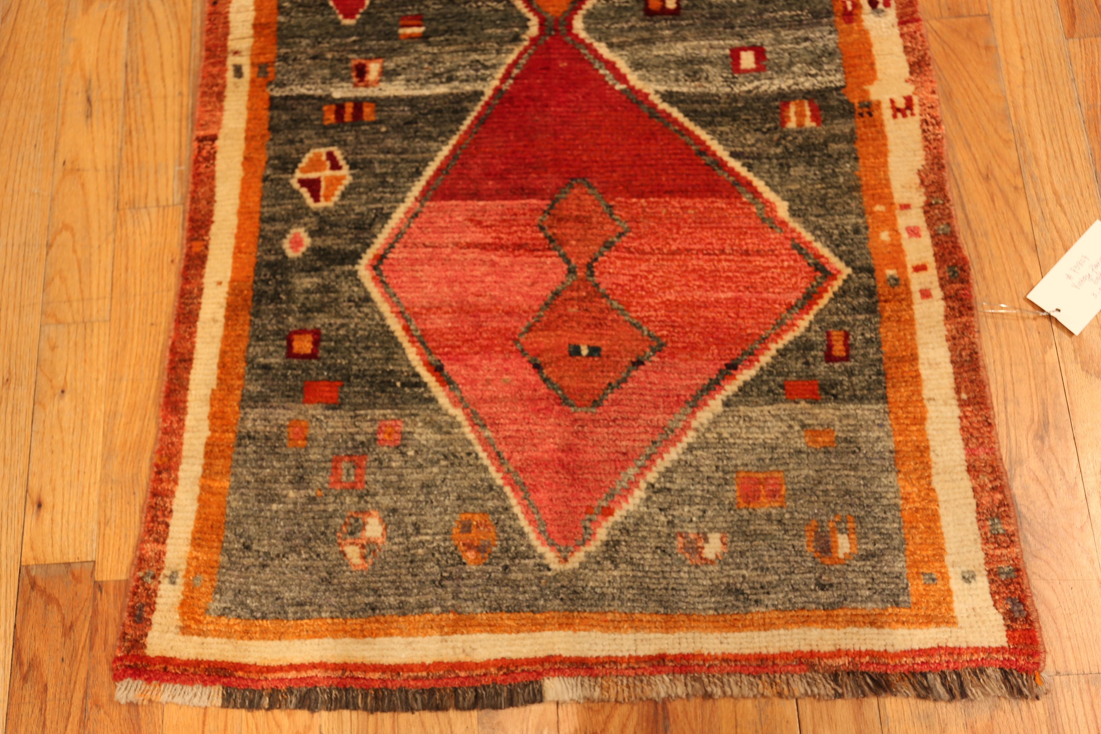 Tribal Nazmiyal Collection Vintage Gabbeh Rug Geometry and Desert Sunset 3' x 5' 5