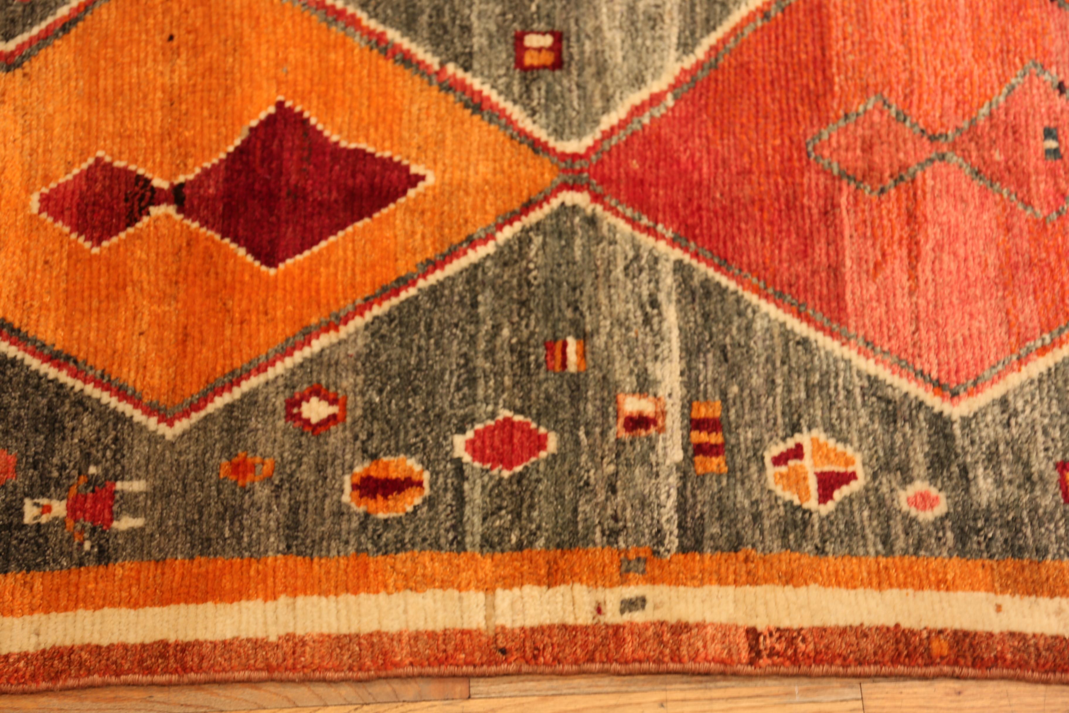 Persian Nazmiyal Collection Vintage Gabbeh Rug Geometry and Desert Sunset 3' x 5' 5