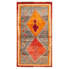 Nazmiyal Collection Vintage Gabbeh Rug Geometry and Desert Sunset 3' x 5' 5"