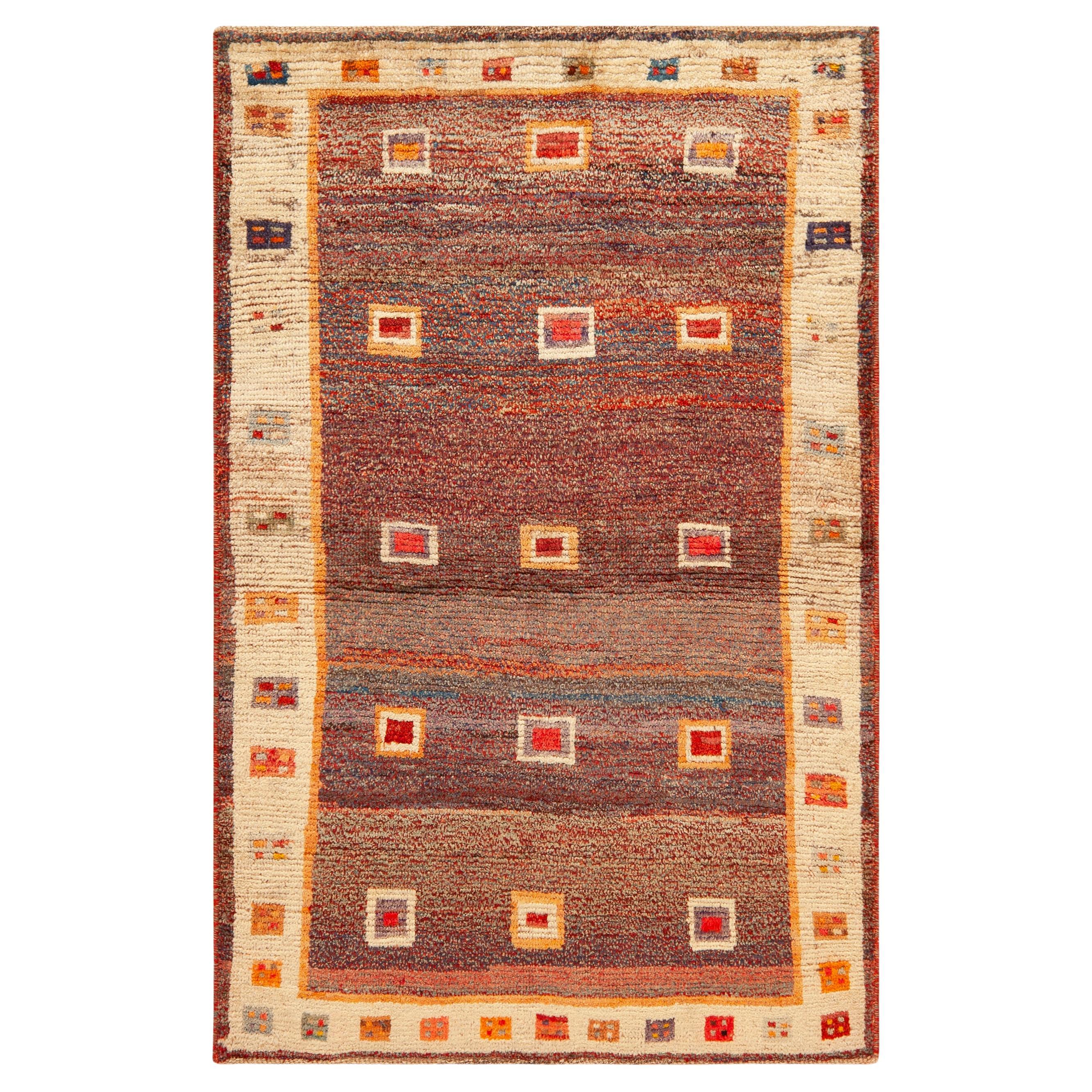 Nazmiyal Collection Vintage Gabbeh Teppich Quadratische Motive 3 ft 7 in x 5 ft 6 in
