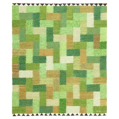 Nazmiyal Collection Vintage Geometric Swedish Rug by Ingrid Hellman Knafve 5'x6'