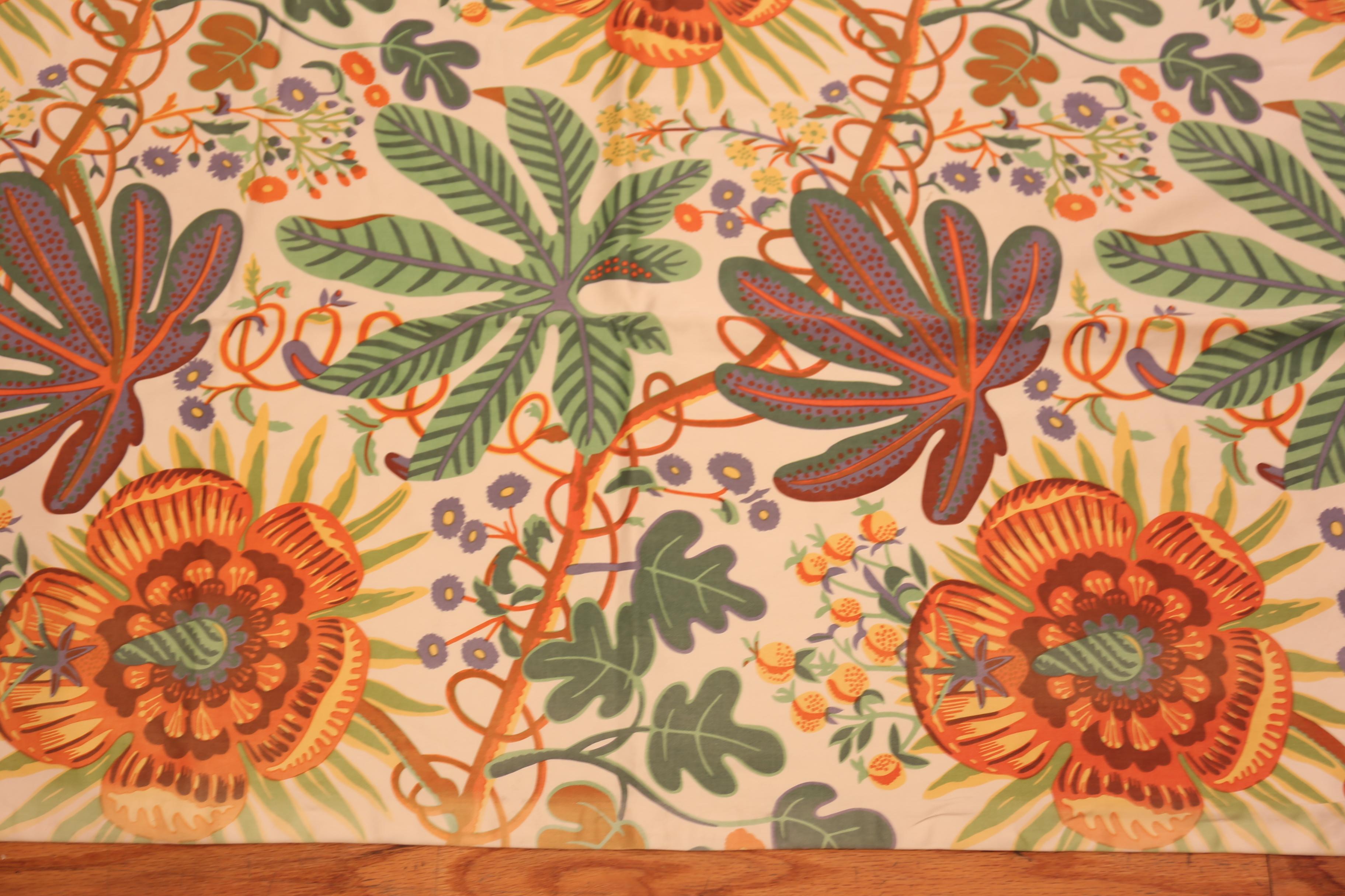 Hand-Knotted Nazmiyal Collection Vintage Josef Frank Curtains 3 ft 10 in x 7 ft 8 in For Sale