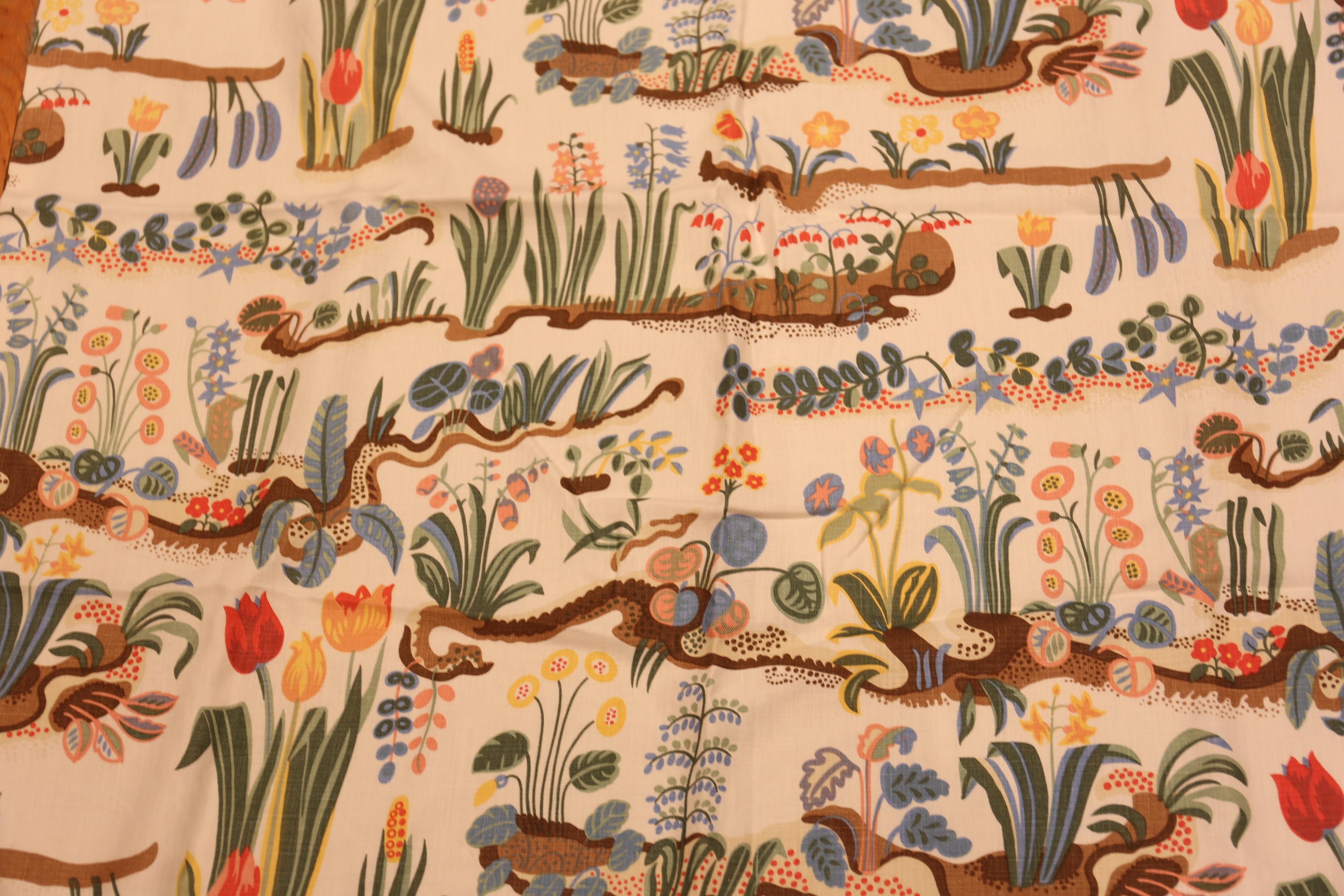 Hand-Knotted Nazmiyal Collection Vintage Josef Frank Curtains 3 ft 10 in x 8 ft 10 in For Sale