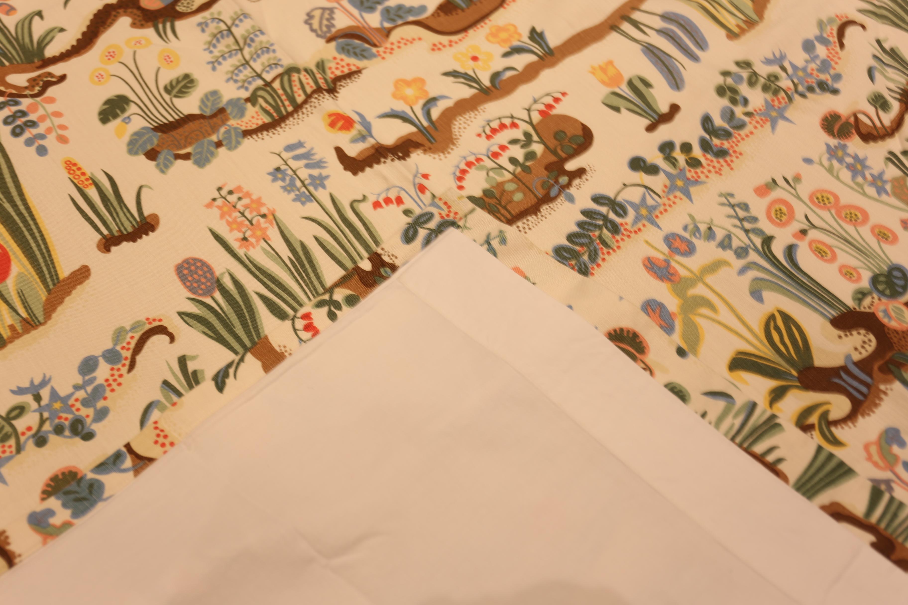 20th Century Nazmiyal Collection Vintage Josef Frank Curtains 3 ft 10 in x 8 ft 10 in For Sale