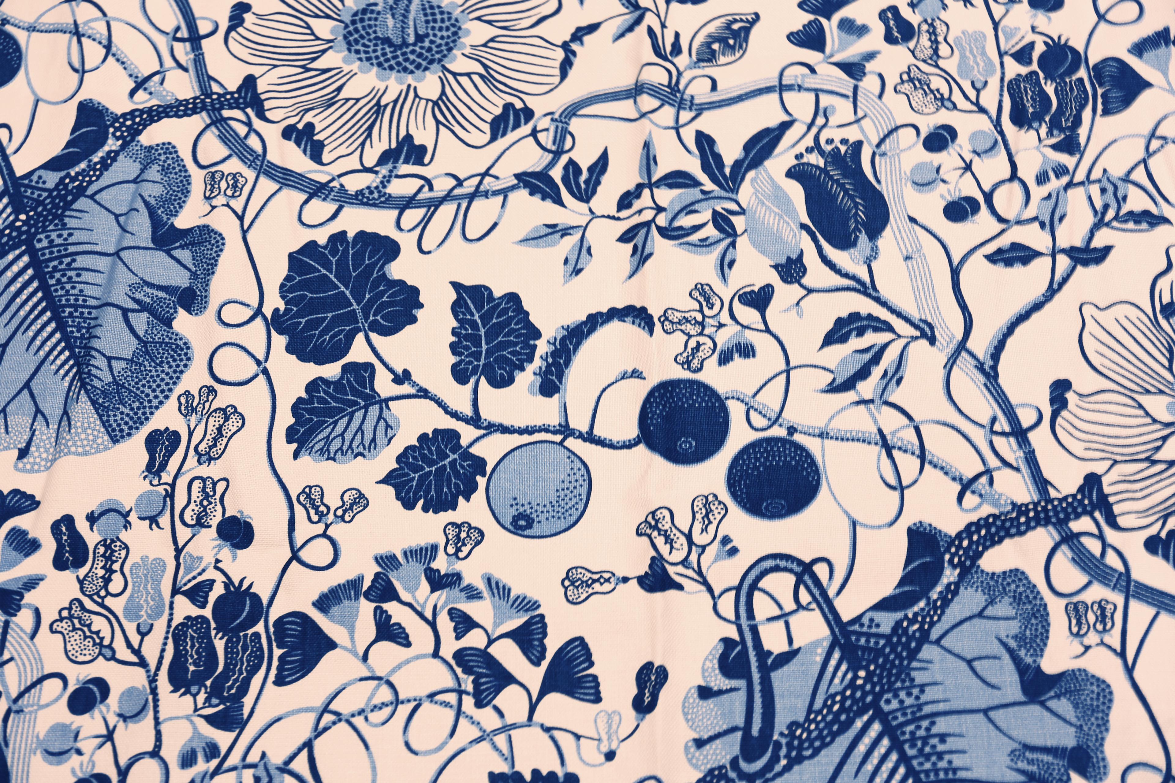 Mid-Century Modern Nazmiyal Collection Vintage Josef Frank Curtains 3 ft 10 in x 9 ft 5 in For Sale