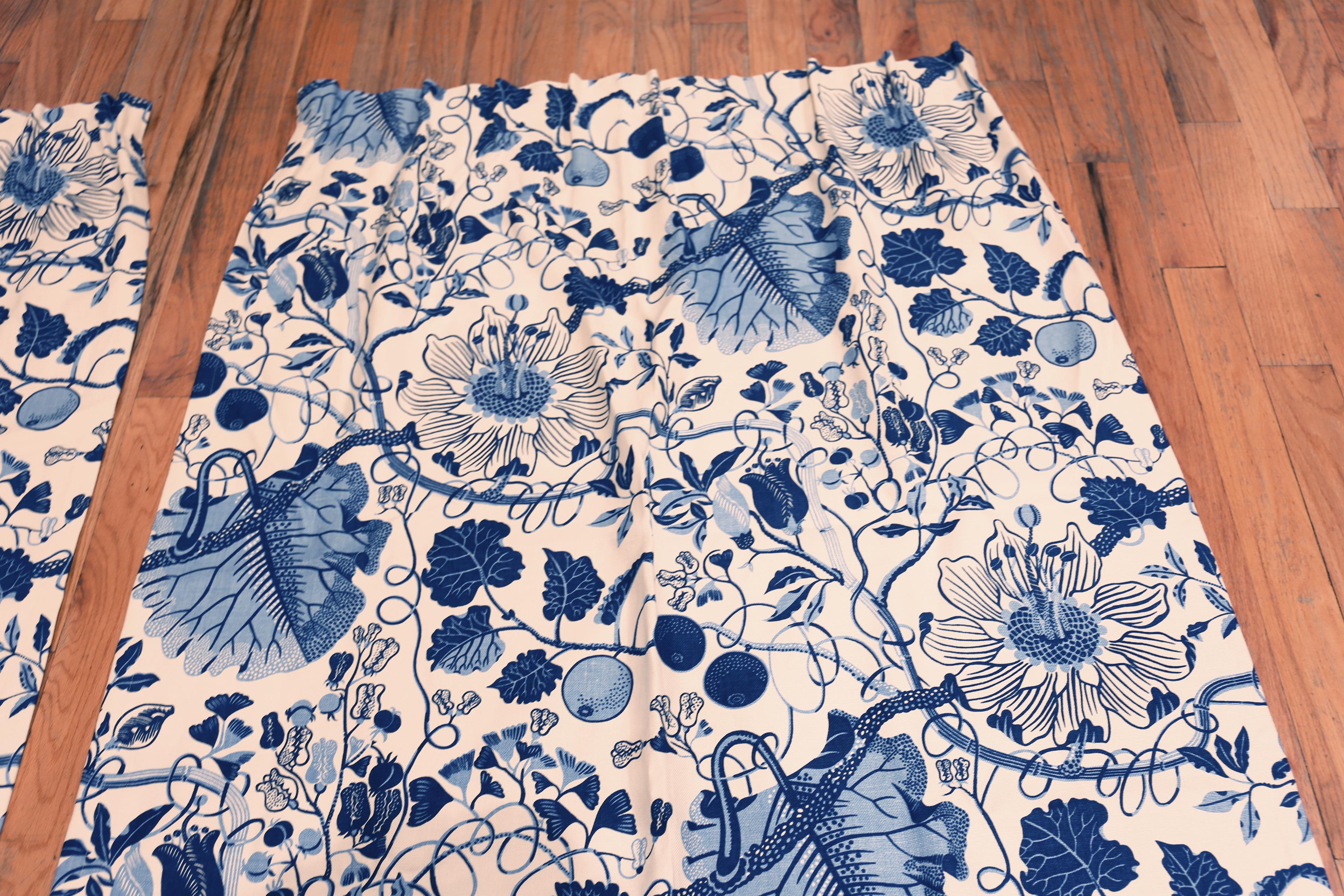 Swedish Nazmiyal Collection Vintage Josef Frank Curtains 3 ft 10 in x 9 ft 5 in For Sale