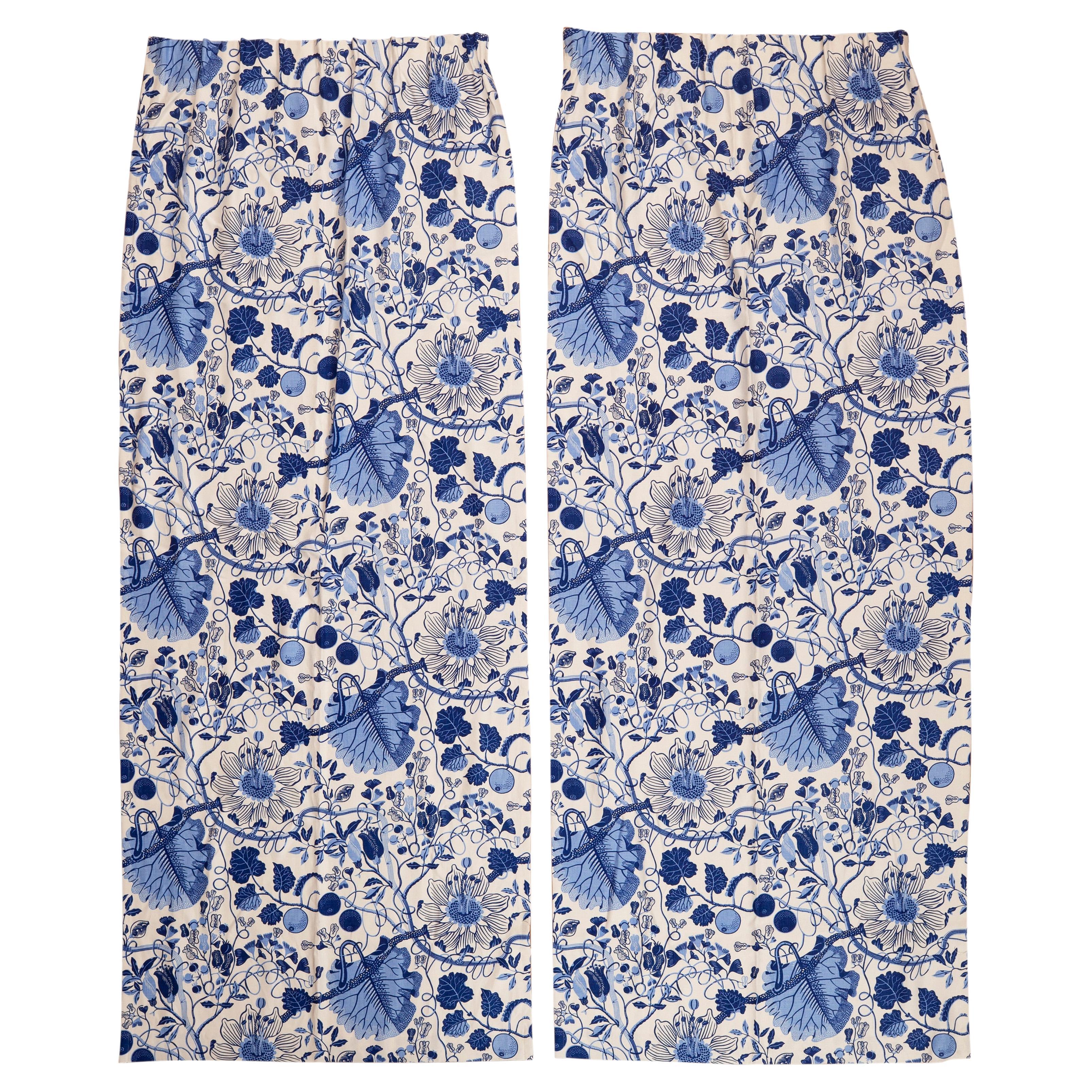 Nazmiyal Collection Vintage Josef Frank Curtains 3 ft 10 in x 9 ft 5 in
