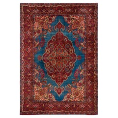 Nazmiyal Collection Vintage Kerman Rug with Sapphire Field 10' 4" x 14' 10"