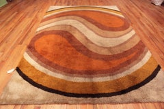 Nazmiyal Collection Vintage Modern Scandinavian Rya Rug. 8 ft x 11 ft 5 in