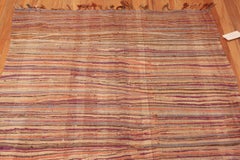 Tapis kilim marocain vintage à rayures de la collection Nazmiyal, 5 pieds x 6 pieds 3 pouces