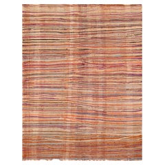 Tapis kilim marocain vintage à rayures de la collection Nazmiyal, 5 pieds x 6 pieds 3 pouces