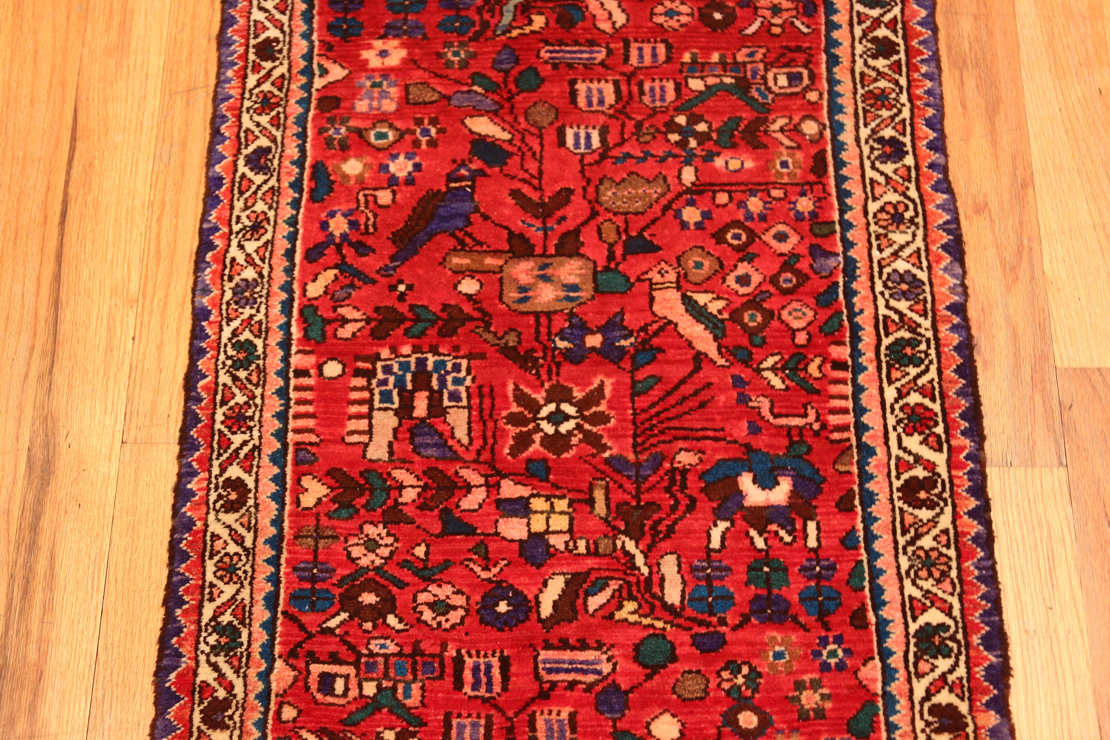 Persiano Nazmiyal Collection Vintage Persian Bird Design Runner Hamadan 2'4