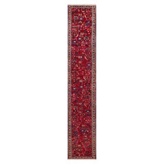 Nazmiyal Collection Vintage Persian Bird Design Hamadan Runner 2'4" x 13'
