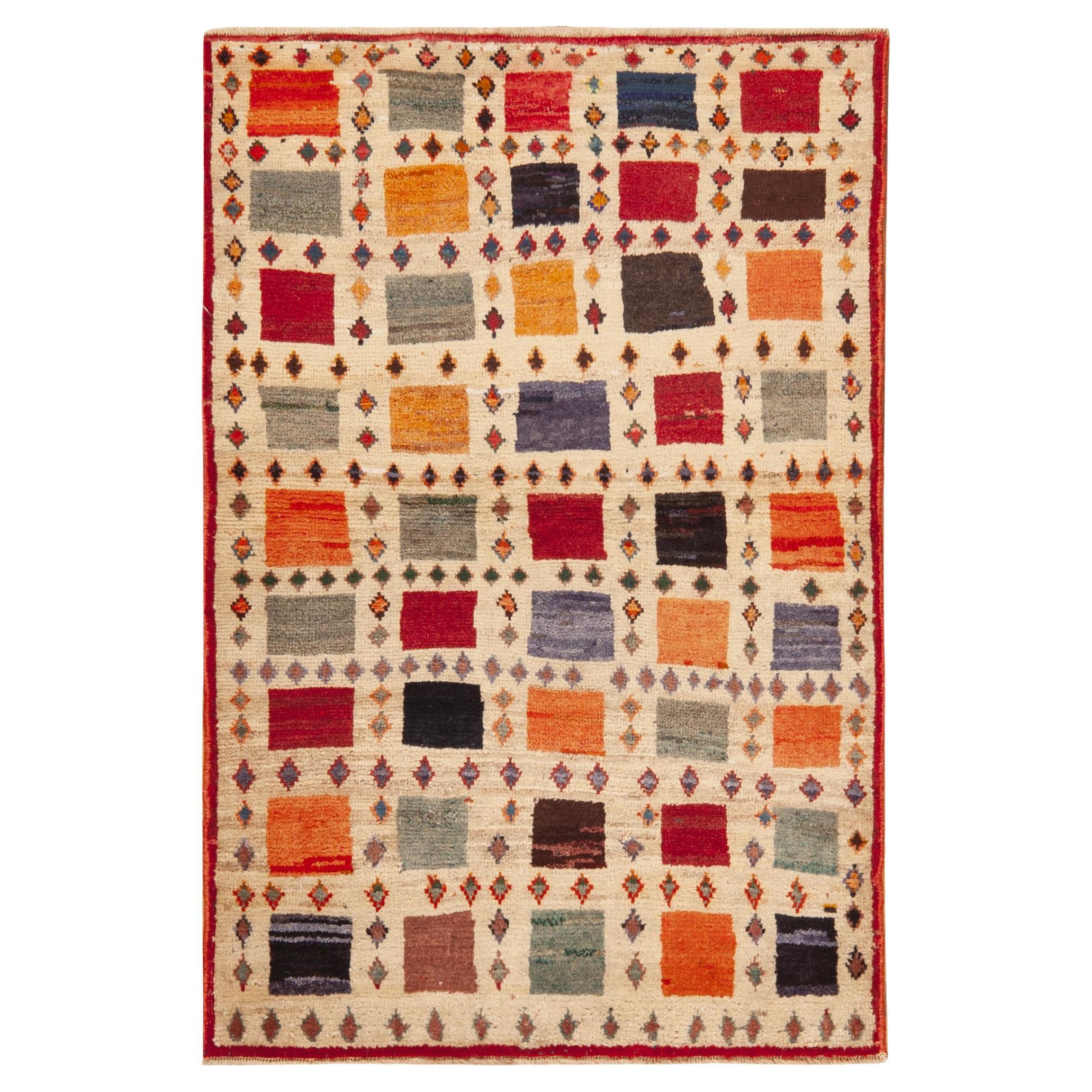 Nazmiyal Collection Vintage persischen Gabbeh Teppich 2 ft 10 in x 4 ft 2 in