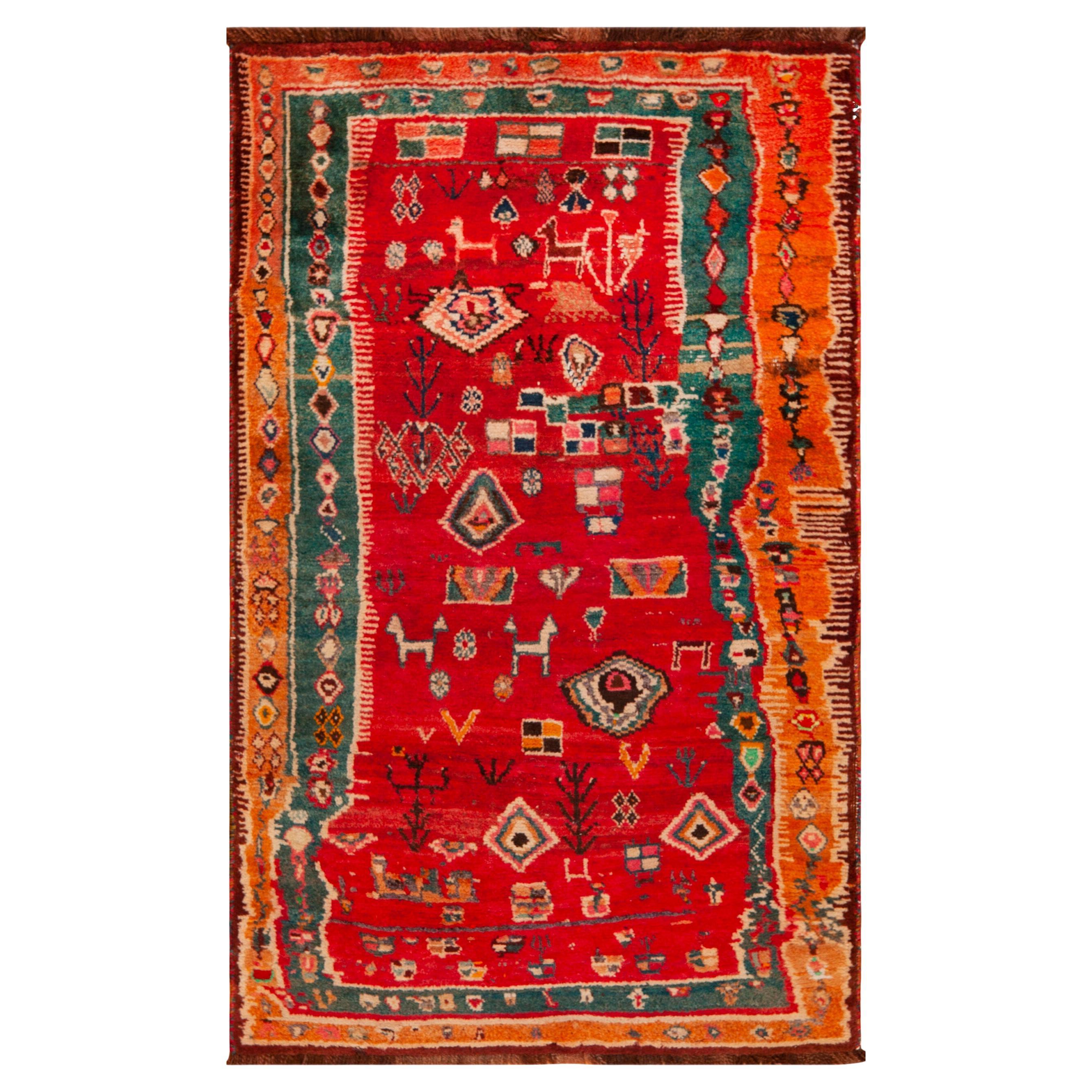 Nazmiyal Collection Vintage Persian Gabbeh Rug 4 ft x 6 ft 4 in