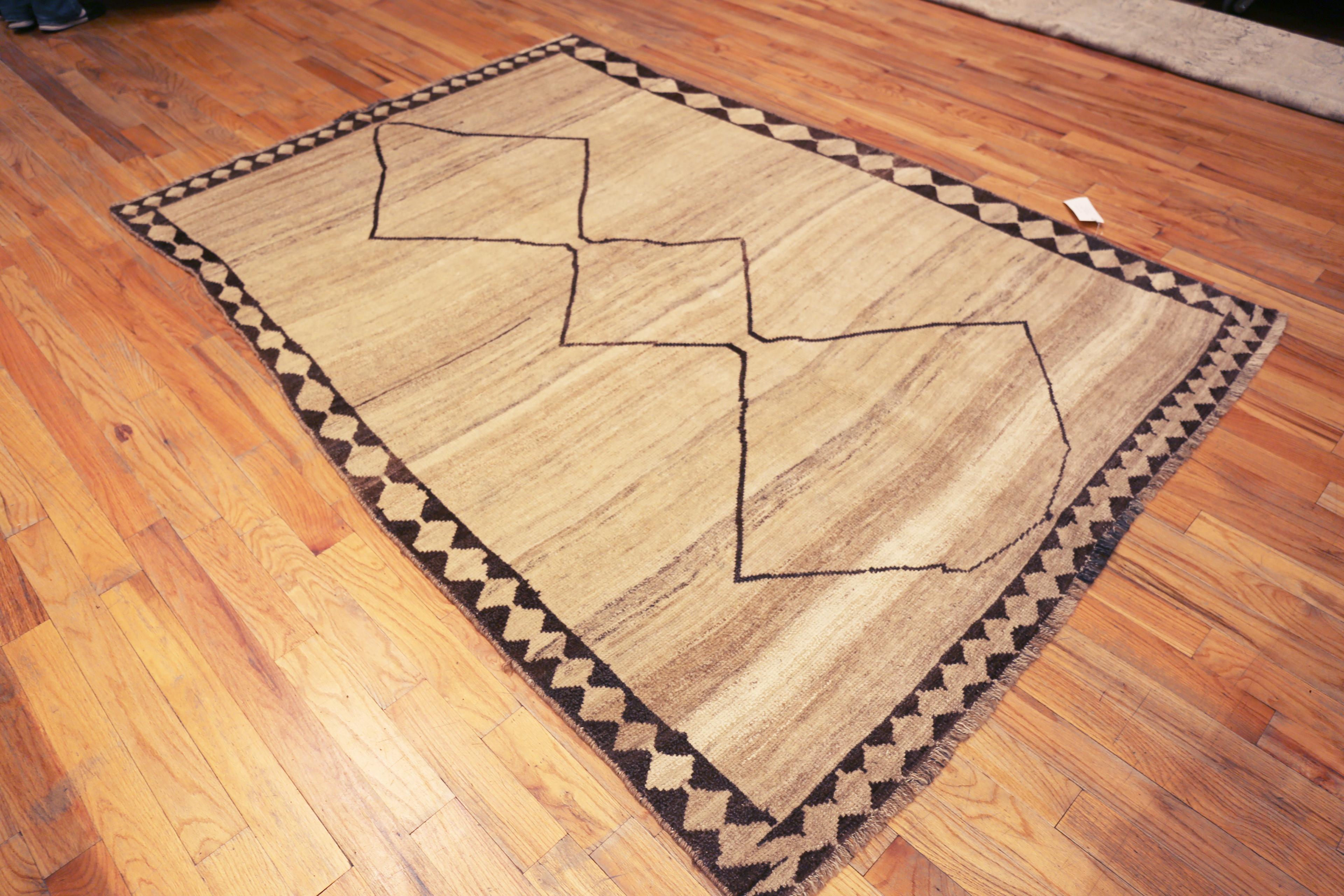 Tappeto Geometrico Vintage Persiano Gabbeh Avorio, Paese d'origine: Persia, Data di realizzazione: Vintage