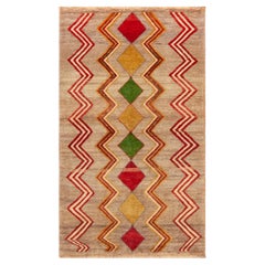 Nazmiyal Collection Vintage persischen Gabbeh Teppich mit Zickzack 2 ft 8 in x 4 ft 6 in