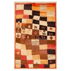 Nazmiyal Collection Vintage Persian Gabbeh Tribal Rug 4 ft x 6 ft 4 in
