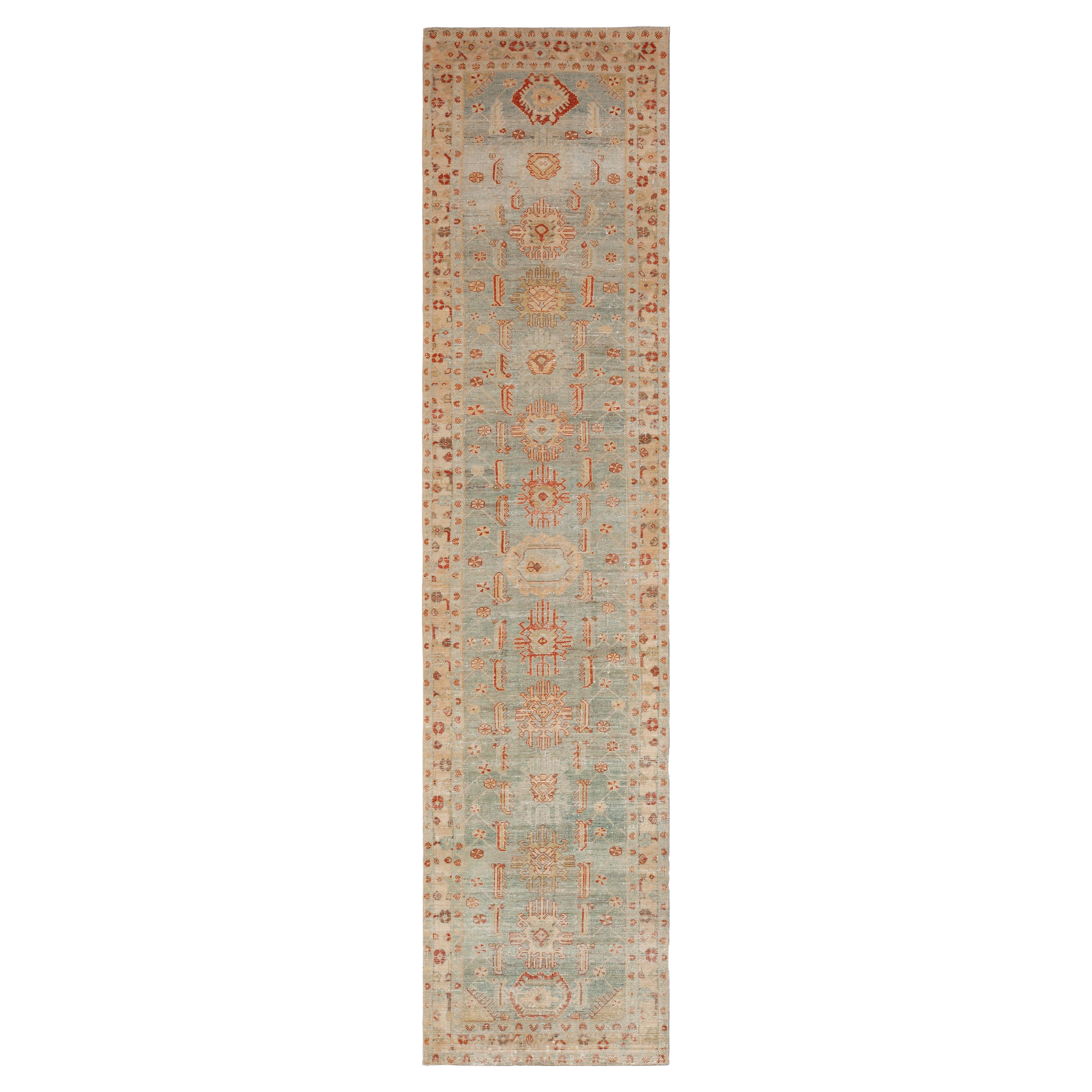 Nazmiyal Collection Vintage Persisch Malayer Läufer Teppich 3 ft 9 in x 16 ft 7 in im Angebot