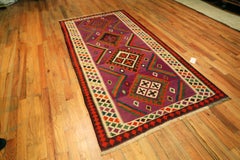 Nazmiyal Collection Vintage Persian Qashqai Kilim Rug 4 ft 9 in x 9 ft 3 in