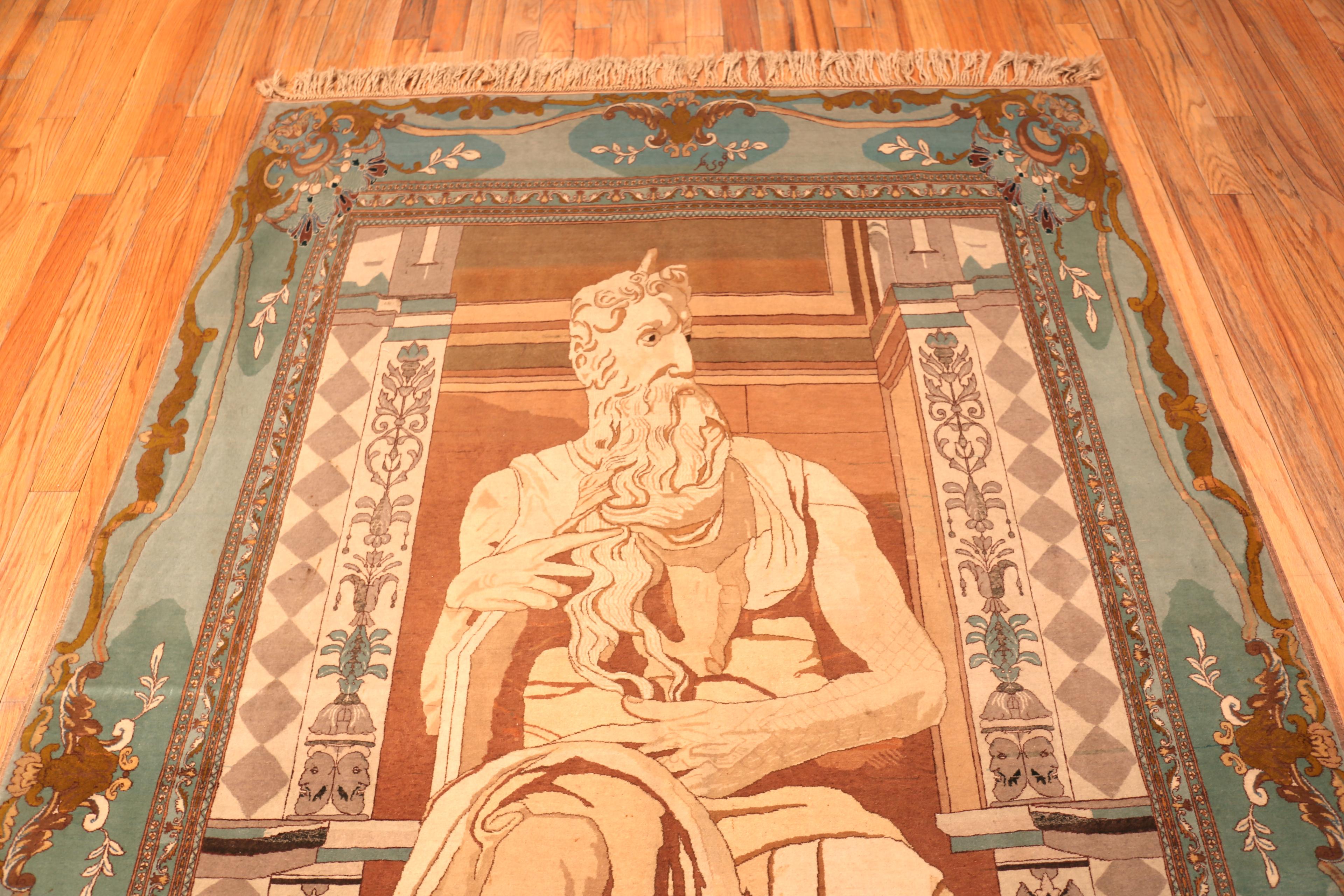 Hand-Knotted Nazmiyal Collection Vintage Persian Tabriz Rug 5 ft 10 in x 8 ft 1 in For Sale