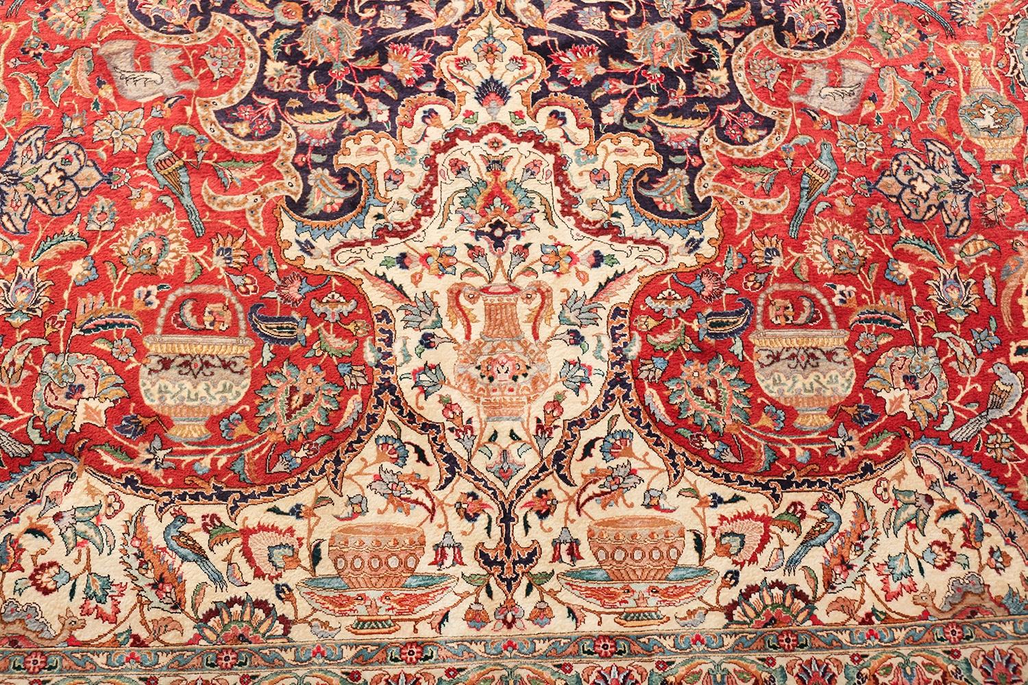 Vintage Persian Tabriz Rug. Size: 12 ft 8 in x 19 ft 4 in For Sale 8