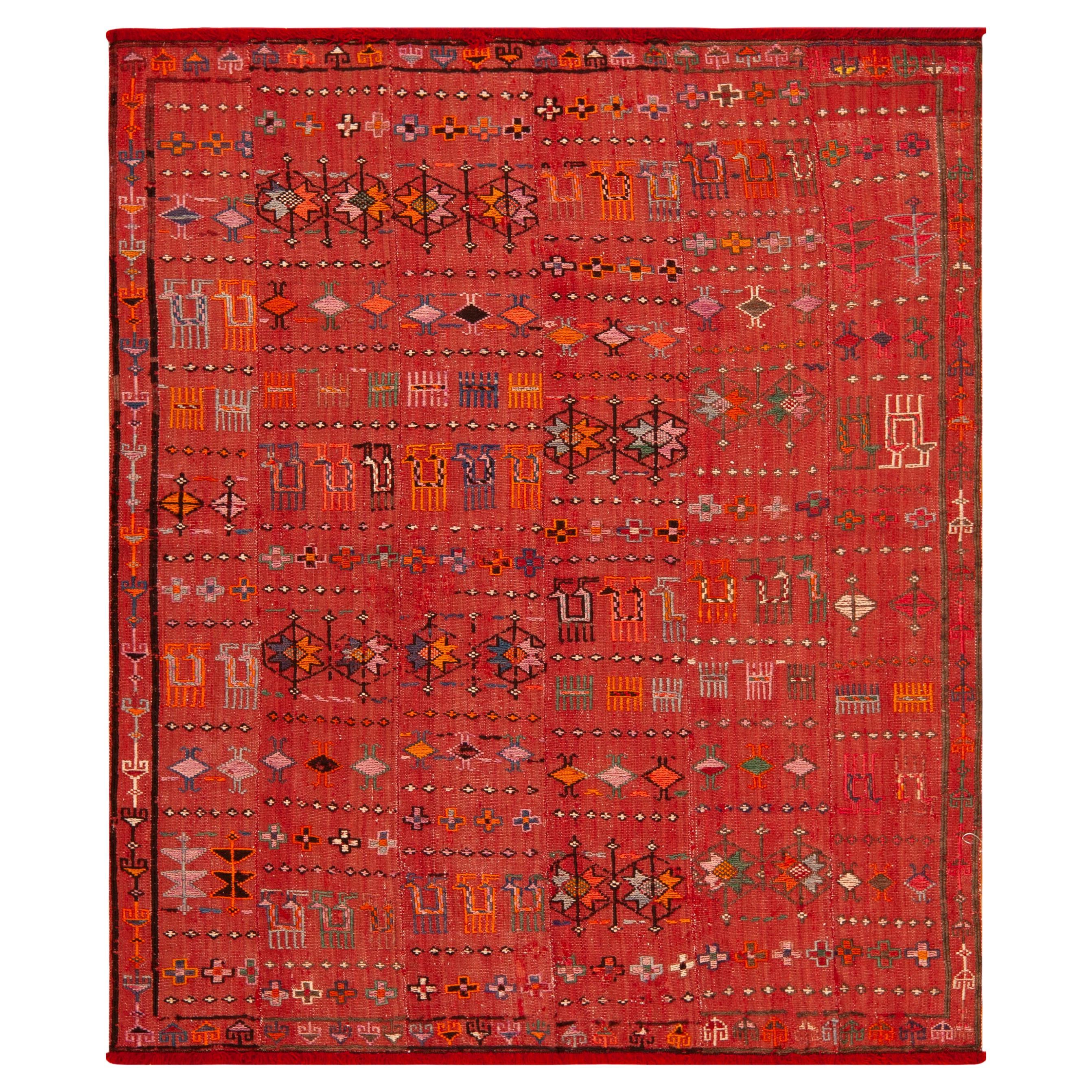 Nazmiyal Collection Vintage persischen Stammes-Teppich 4 ft 8 in x 5 ft 6 in im Angebot