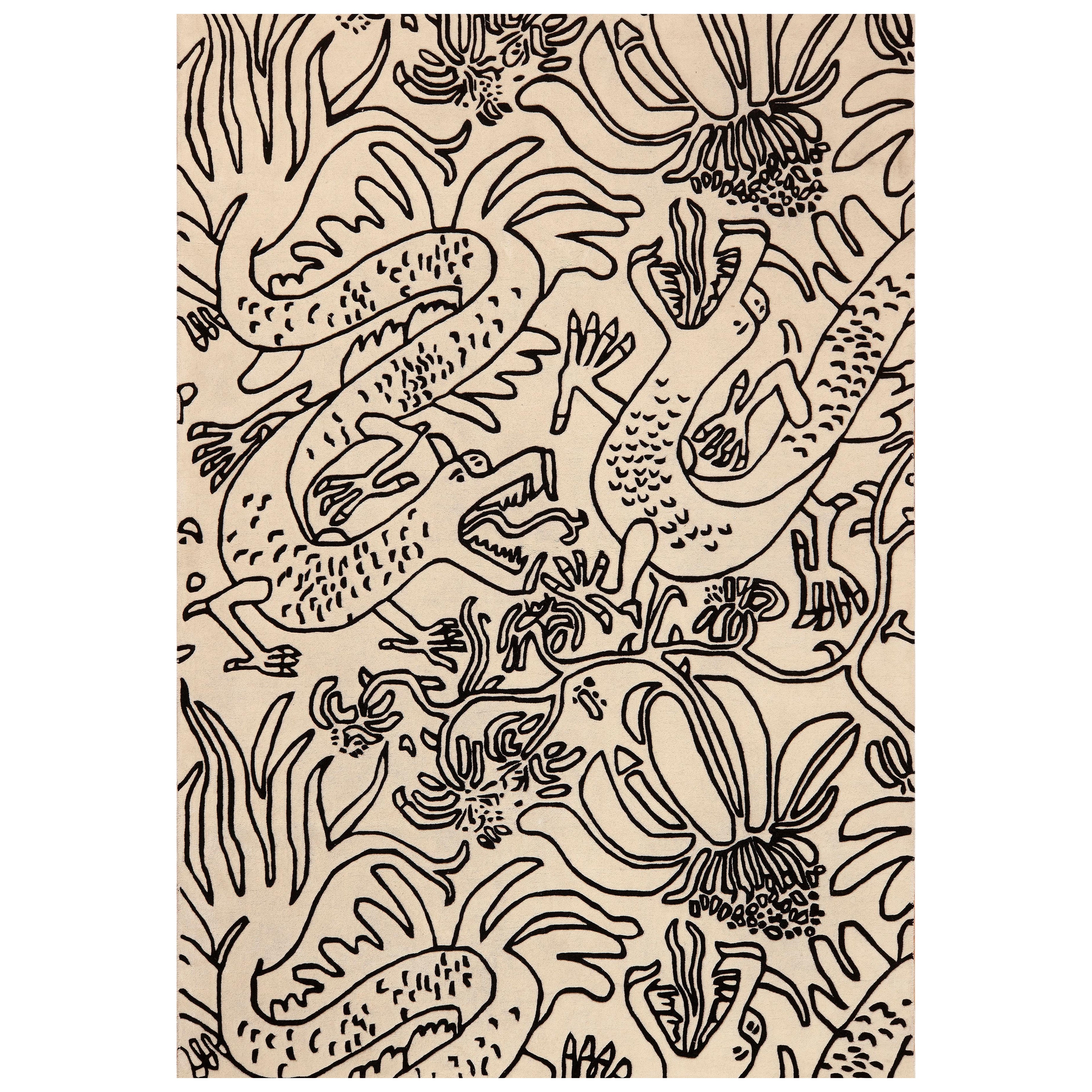 Nazmiyal Collection Vintage skandinavischen Dragon Rug 6
8" x 9
10" im Angebot