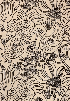 Nazmiyal Collection Vintage Scandinavian Dragon Rug 6'8" x 9'10"