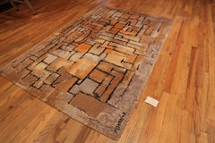 Nazmiyal Collection Vintage Scandinavian Mondrian Style Rug 6 ft x 9 ft 3 in