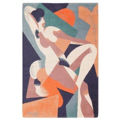 Nazmiyal Collection Vintage Scandinavian Rug by René Magritte 4ft 7in X 6ft 7in