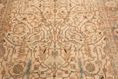 Nazmiyal Collection Vintage Tabriz Teppich Blau und Ecru 6 ft 7 in x 10 ft