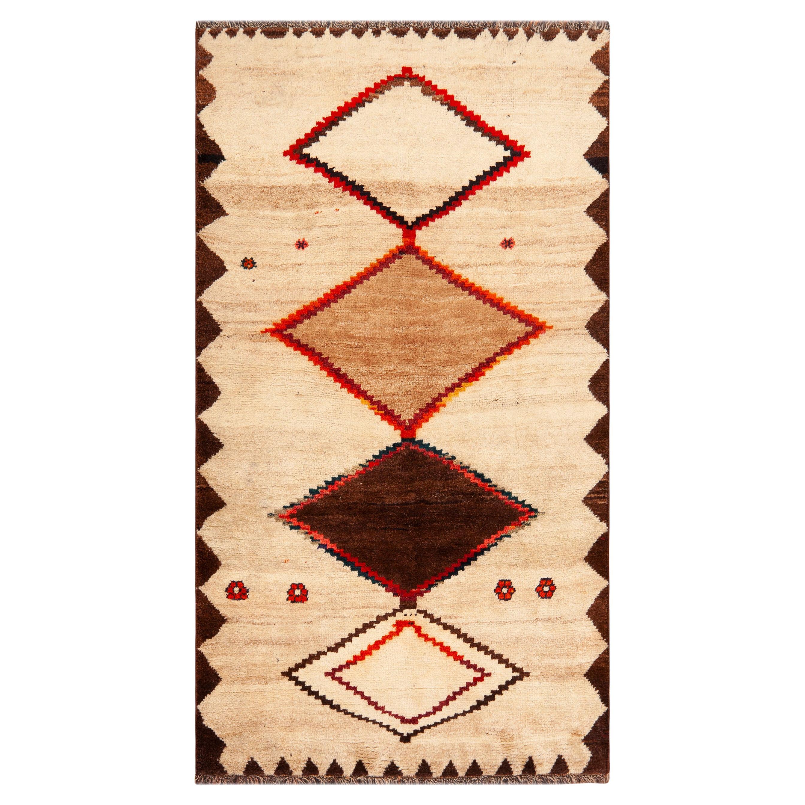 Nazmiyal Collection Vintage Tribal persischen Gabbeh Teppich 3 ft 8 in x 6 ft 8 in