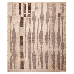 Collection Nazmiyal, motif tribal primitif à poils de laine moderne 14'2" x 16'8"