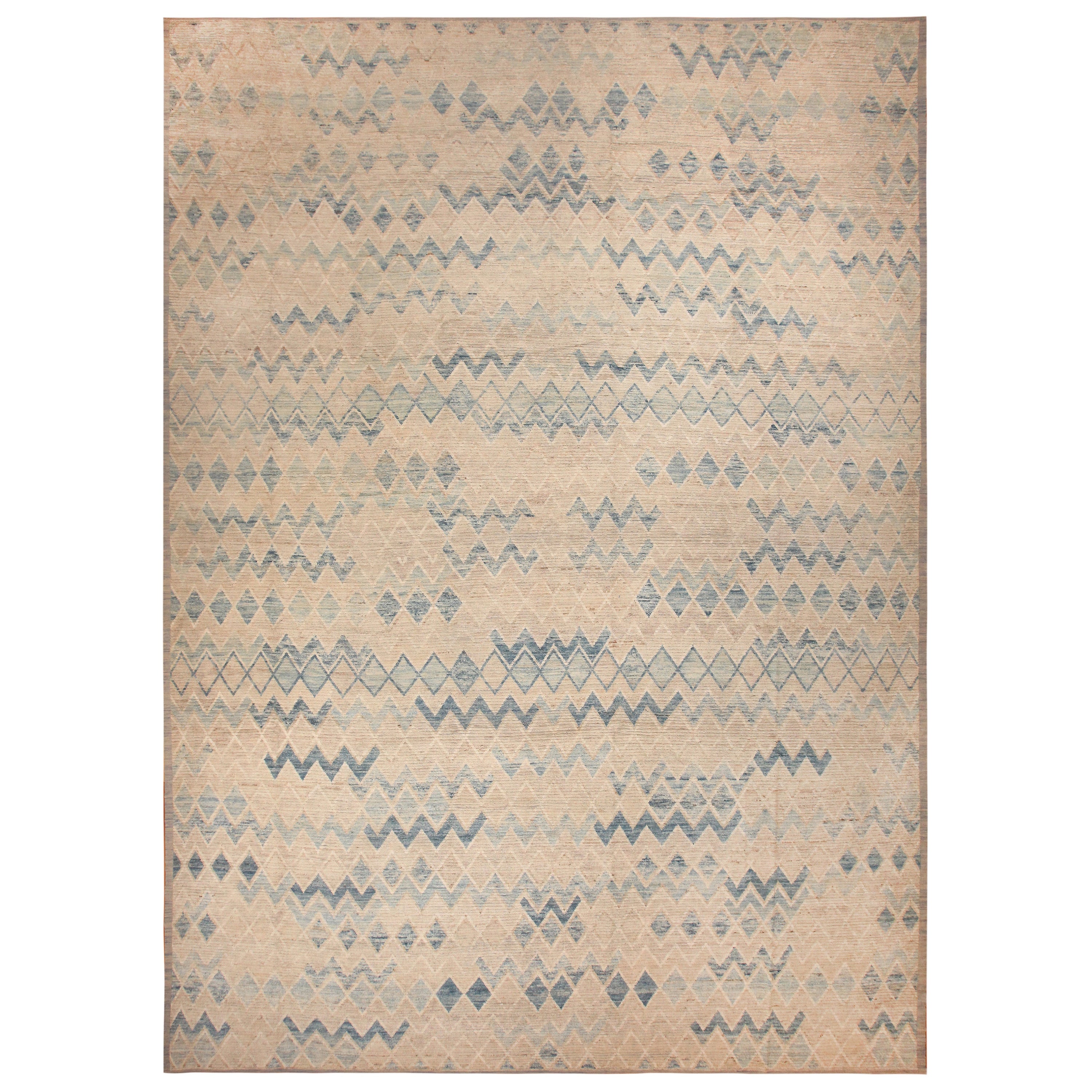 Collection Nazmiyal Zigzag Design Modern Central Asian Rug,15 pieds 5 pouces x 21 pieds 2 pouces en vente